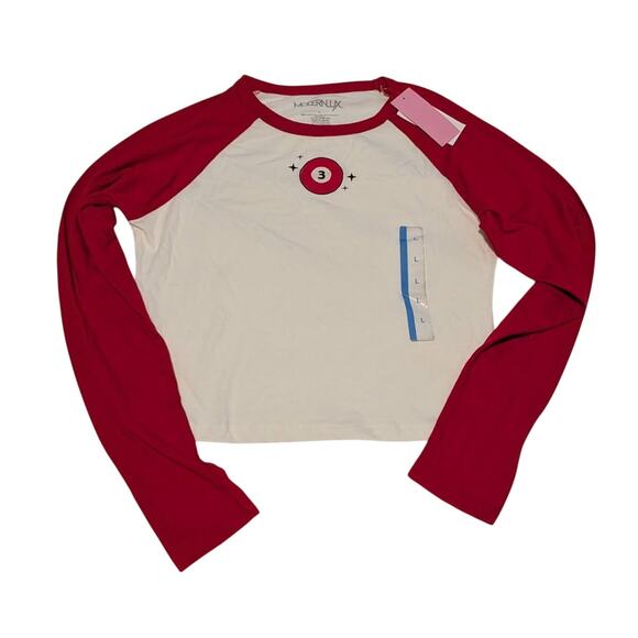 Modernlux Girl's Red & White Long Sleeve Shirt Size L - Picture 1 of 3